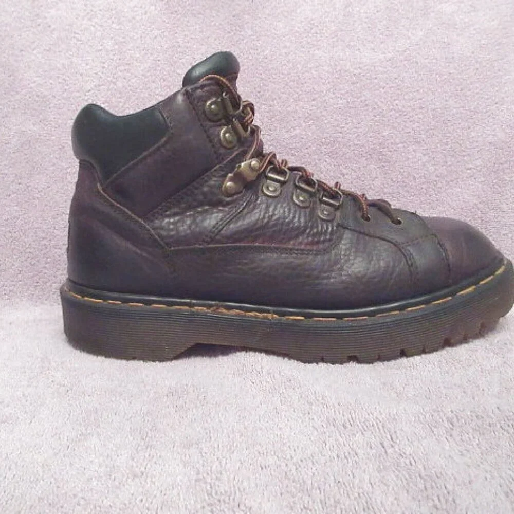 Vtg Dr. Doc Martens Mens Boots Size 9 Leather Chunky Combat Made In England